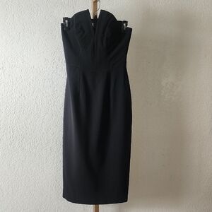 Dress the Population Black Strapless Midi Dress